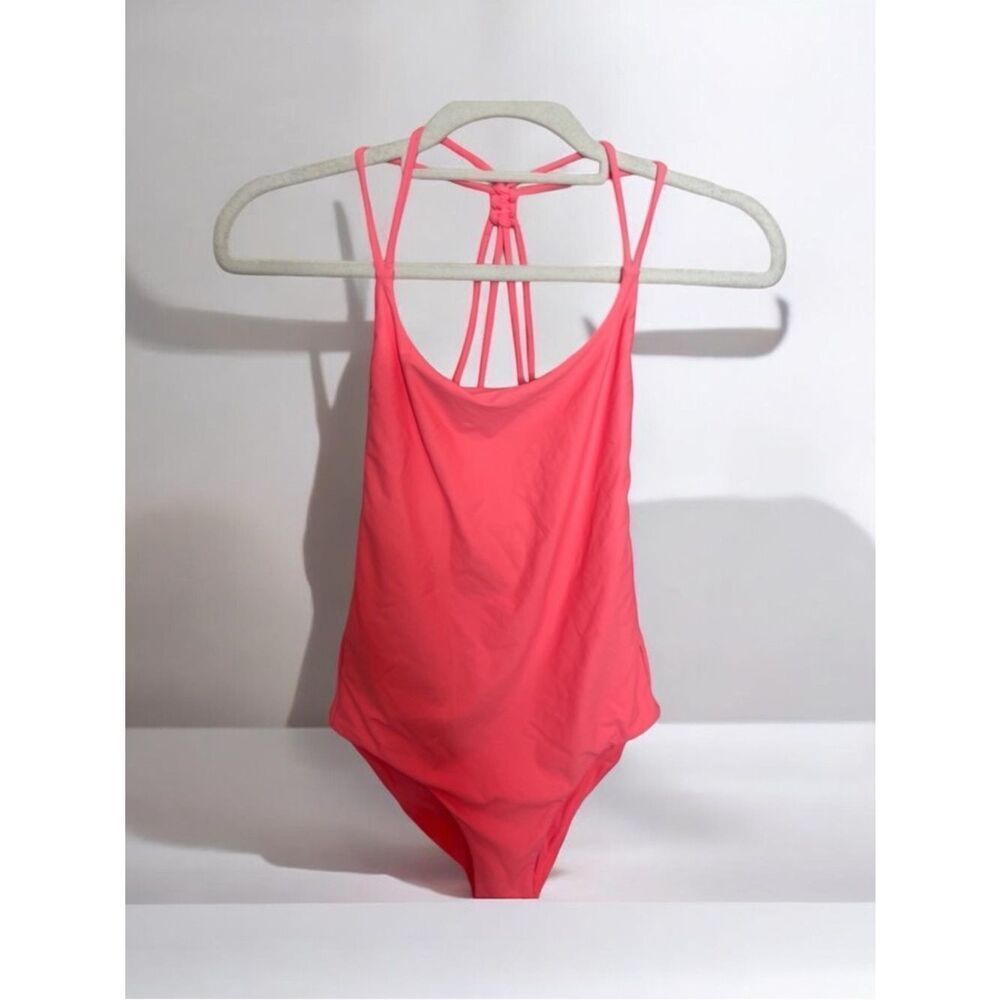 Women’s Pink One-Piece Tie-Back Swimsuit by Unsubscribed Small NWOT